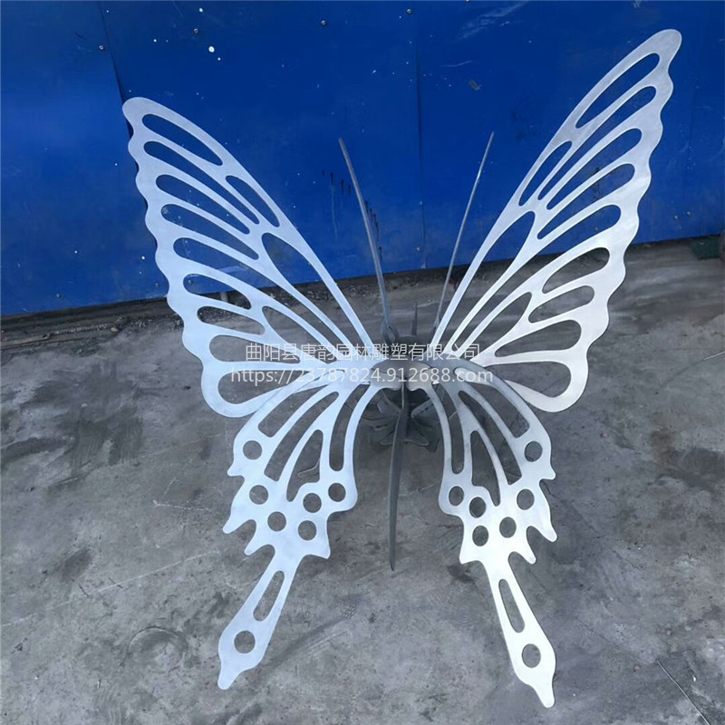 公园不锈钢发光蝴蝶雕塑定制厂家